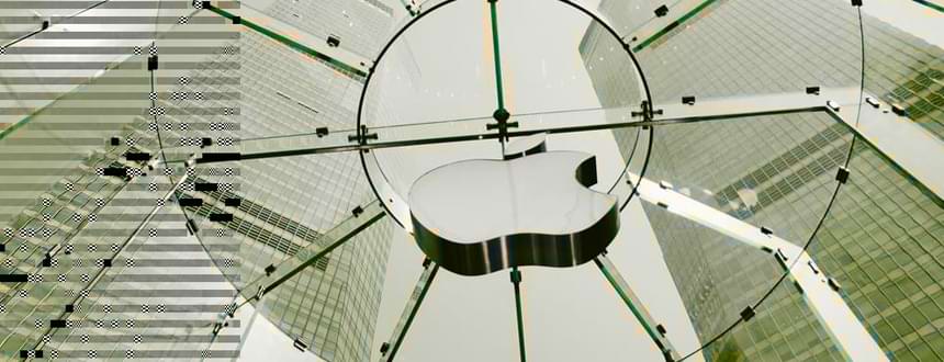 A suspended Apple logo at a store in Shanghai, where iPhone 14 rumours are all over the place.