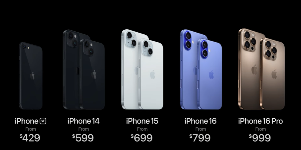 Les prix de l'iPhone 16